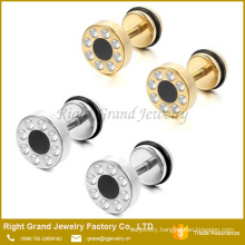 Customized Fashion Stainless Steel Silver Gold Rhinestone Stud Earrings